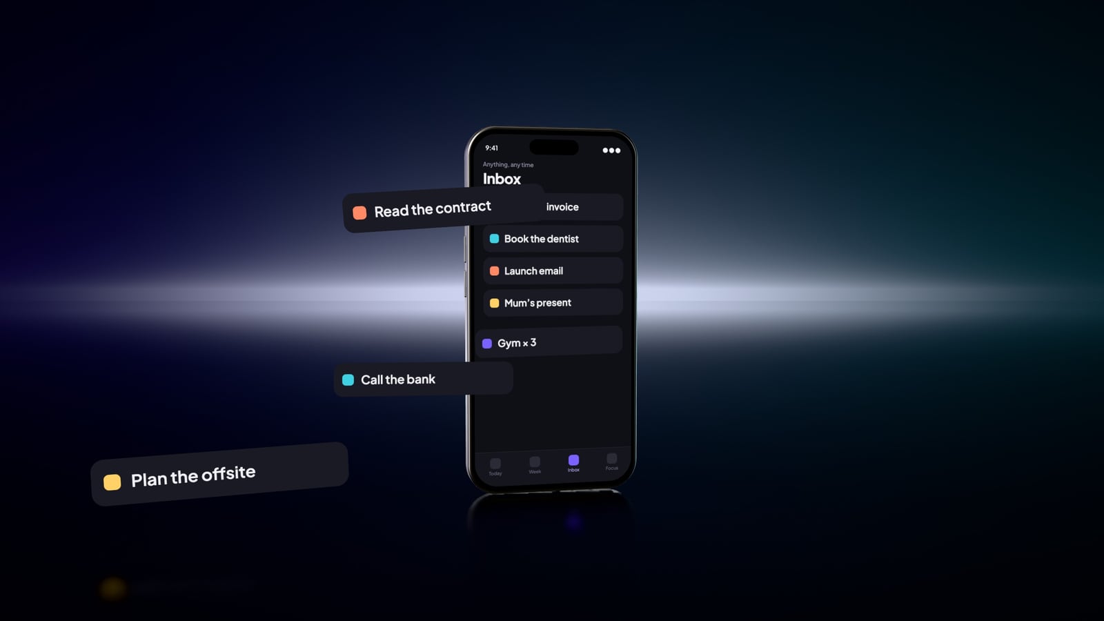 App — Tasks flying in